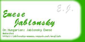 emese jablonsky business card